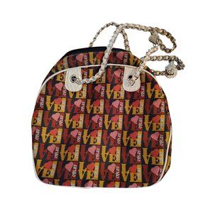 Piero Guidi Hangbag Purse Y2K, Love Heart, Chain Leather Double Handle Zip Close
